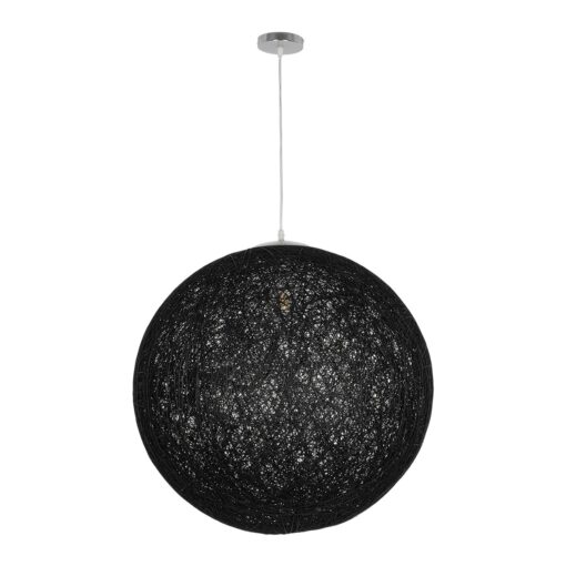 GLOBOSTAR® OCEANA 999-0157 Boho Κρεμαστό Φωτιστικό Οροφής με Ντουί 1 x E27 AC 220-240V IP20 – Μαύρο – Μ60 x Π60 x Υ60cm