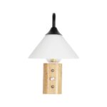 GLOBOSTAR® ALESSIA 999-0177 Μοντέρνο Φωτιστικό Τοίχου – Απλίκα με Ντουί 1 x E27 AC 220-240V IP20 – Μπεζ & Μαύρο – Μ18 x Π26 x Υ29cm
