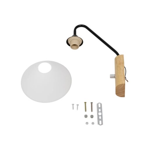 GLOBOSTAR® ALESSIA 999-0177 Μοντέρνο Φωτιστικό Τοίχου – Απλίκα με Ντουί 1 x E27 AC 220-240V IP20 – Μπεζ & Μαύρο – Μ18 x Π26 x Υ29cm