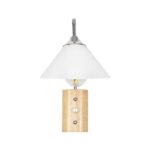 GLOBOSTAR® ALESSIA 999-0179 Μοντέρνο Φωτιστικό Τοίχου – Απλίκα με Ντουί 1 x E27 AC 220-240V IP20 – Μπεζ & Ασημί – Μ18 x Π26 x Υ29cm