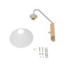 GLOBOSTAR® ALESSIA 999-0179 Μοντέρνο Φωτιστικό Τοίχου – Απλίκα με Ντουί 1 x E27 AC 220-240V IP20 – Μπεζ & Ασημί – Μ18 x Π26 x Υ29cm