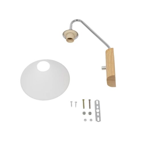 GLOBOSTAR® ALESSIA 999-0179 Μοντέρνο Φωτιστικό Τοίχου – Απλίκα με Ντουί 1 x E27 AC 220-240V IP20 – Μπεζ & Ασημί – Μ18 x Π26 x Υ29cm