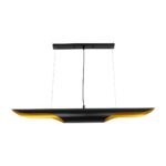 GLOBOSTAR® ESTERINA 999-0180 Μοντέρνο Κρεμαστό Φωτιστικό Οροφής με Ντουί 2 x E27 AC 220-240V IP20 – Μαύρο & Χρυσό – Μ100 x Π10 x Y10cm