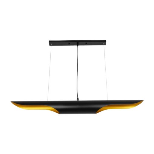 GLOBOSTAR® ESTERINA 999-0180 Μοντέρνο Κρεμαστό Φωτιστικό Οροφής με Ντουί 2 x E27 AC 220-240V IP20 – Μαύρο & Χρυσό – Μ100 x Π10 x Y10cm