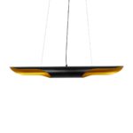 GLOBOSTAR® ESTERINA 999-0180 Μοντέρνο Κρεμαστό Φωτιστικό Οροφής με Ντουί 2 x E27 AC 220-240V IP20 – Μαύρο & Χρυσό – Μ100 x Π10 x Y10cm