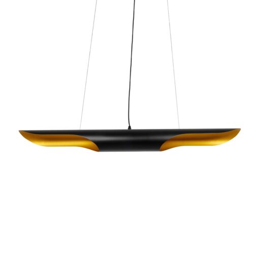 GLOBOSTAR® ESTERINA 999-0180 Μοντέρνο Κρεμαστό Φωτιστικό Οροφής με Ντουί 2 x E27 AC 220-240V IP20 – Μαύρο & Χρυσό – Μ100 x Π10 x Y10cm