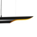 GLOBOSTAR® ESTERINA 999-0180 Μοντέρνο Κρεμαστό Φωτιστικό Οροφής με Ντουί 2 x E27 AC 220-240V IP20 – Μαύρο & Χρυσό – Μ100 x Π10 x Y10cm