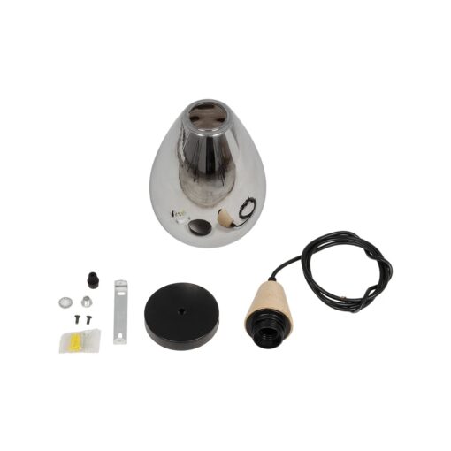GLOBOSTAR® NOAH 999-0184 Μοντέρνο Κρεμαστό Φωτιστικό Οροφής με Ντουί 1 x E27 AC 220-240V IP20 – Γκρι & Μπεζ – Μ16 x Π16 x Υ30cm