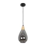GLOBOSTAR® NOAH 999-0184 Μοντέρνο Κρεμαστό Φωτιστικό Οροφής με Ντουί 1 x E27 AC 220-240V IP20 – Γκρι & Μπεζ – Μ16 x Π16 x Υ30cm