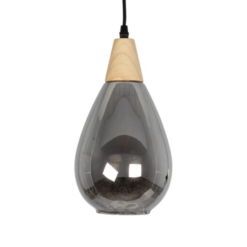 GLOBOSTAR® NOAH 999-0184 Μοντέρνο Κρεμαστό Φωτιστικό Οροφής με Ντουί 1 x E27 AC 220-240V IP20 – Γκρι & Μπεζ – Μ16 x Π16 x Υ30cm