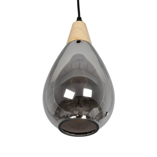 GLOBOSTAR® NOAH 999-0184 Μοντέρνο Κρεμαστό Φωτιστικό Οροφής με Ντουί 1 x E27 AC 220-240V IP20 – Γκρι & Μπεζ – Μ16 x Π16 x Υ30cm