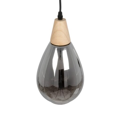 GLOBOSTAR® NOAH 999-0184 Μοντέρνο Κρεμαστό Φωτιστικό Οροφής με Ντουί 1 x E27 AC 220-240V IP20 – Γκρι & Μπεζ – Μ16 x Π16 x Υ30cm