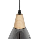 GLOBOSTAR® NOAH 999-0184 Μοντέρνο Κρεμαστό Φωτιστικό Οροφής με Ντουί 1 x E27 AC 220-240V IP20 – Γκρι & Μπεζ – Μ16 x Π16 x Υ30cm