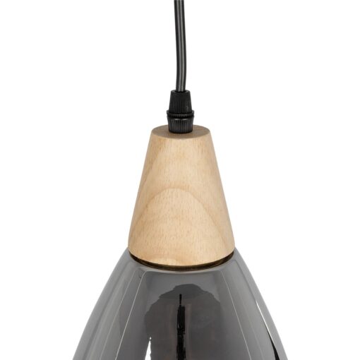 GLOBOSTAR® NOAH 999-0184 Μοντέρνο Κρεμαστό Φωτιστικό Οροφής με Ντουί 1 x E27 AC 220-240V IP20 – Γκρι & Μπεζ – Μ16 x Π16 x Υ30cm