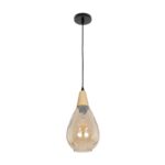 GLOBOSTAR® NOAH 999-0185 Μοντέρνο Κρεμαστό Φωτιστικό Οροφής με Ντουί 1 x E27 AC 220-240V IP20 – Μελί & Μπεζ – Μ16 x Π16 x Υ32cm