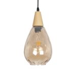 GLOBOSTAR® NOAH 999-0185 Μοντέρνο Κρεμαστό Φωτιστικό Οροφής με Ντουί 1 x E27 AC 220-240V IP20 – Μελί & Μπεζ – Μ16 x Π16 x Υ32cm
