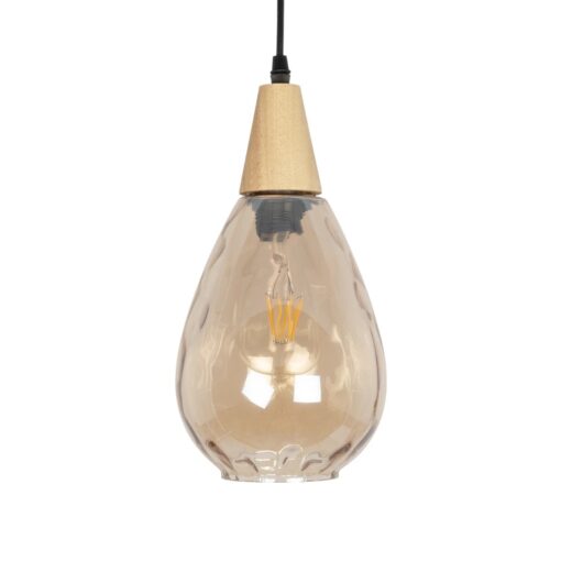 GLOBOSTAR® NOAH 999-0185 Μοντέρνο Κρεμαστό Φωτιστικό Οροφής με Ντουί 1 x E27 AC 220-240V IP20 – Μελί & Μπεζ – Μ16 x Π16 x Υ32cm