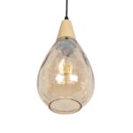 GLOBOSTAR® NOAH 999-0185 Μοντέρνο Κρεμαστό Φωτιστικό Οροφής με Ντουί 1 x E27 AC 220-240V IP20 – Μελί & Μπεζ – Μ16 x Π16 x Υ32cm