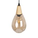 GLOBOSTAR® NOAH 999-0185 Μοντέρνο Κρεμαστό Φωτιστικό Οροφής με Ντουί 1 x E27 AC 220-240V IP20 – Μελί & Μπεζ – Μ16 x Π16 x Υ32cm