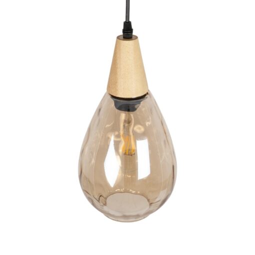 GLOBOSTAR® NOAH 999-0185 Μοντέρνο Κρεμαστό Φωτιστικό Οροφής με Ντουί 1 x E27 AC 220-240V IP20 – Μελί & Μπεζ – Μ16 x Π16 x Υ32cm