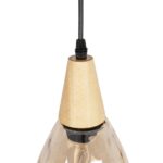 GLOBOSTAR® NOAH 999-0185 Μοντέρνο Κρεμαστό Φωτιστικό Οροφής με Ντουί 1 x E27 AC 220-240V IP20 – Μελί & Μπεζ – Μ16 x Π16 x Υ32cm