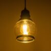 GLOBOSTAR® OLIVER 999-0186 Vintage Κρεμαστό Φωτιστικό Οροφής με Ντουί 1 x E27 AC 220-240V IP20 – Μελί & Μαύρο – Μ16 x Π16 x Υ25cm