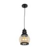 GLOBOSTAR® OLIVER 999-0186 Vintage Κρεμαστό Φωτιστικό Οροφής με Ντουί 1 x E27 AC 220-240V IP20 – Μελί & Μαύρο – Μ16 x Π16 x Υ25cm