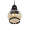 GLOBOSTAR® OLIVER 999-0186 Vintage Κρεμαστό Φωτιστικό Οροφής με Ντουί 1 x E27 AC 220-240V IP20 – Μελί & Μαύρο – Μ16 x Π16 x Υ25cm