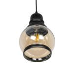 GLOBOSTAR® OLIVER 999-0186 Vintage Κρεμαστό Φωτιστικό Οροφής με Ντουί 1 x E27 AC 220-240V IP20 – Μελί & Μαύρο – Μ16 x Π16 x Υ25cm
