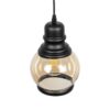 GLOBOSTAR® OLIVER 999-0186 Vintage Κρεμαστό Φωτιστικό Οροφής με Ντουί 1 x E27 AC 220-240V IP20 – Μελί & Μαύρο – Μ16 x Π16 x Υ25cm
