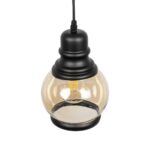 GLOBOSTAR® OLIVER 999-0186 Vintage Κρεμαστό Φωτιστικό Οροφής με Ντουί 1 x E27 AC 220-240V IP20 – Μελί & Μαύρο – Μ16 x Π16 x Υ25cm