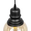 GLOBOSTAR® OLIVER 999-0186 Vintage Κρεμαστό Φωτιστικό Οροφής με Ντουί 1 x E27 AC 220-240V IP20 – Μελί & Μαύρο – Μ16 x Π16 x Υ25cm