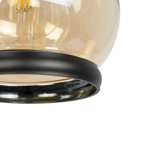 GLOBOSTAR® OLIVER 999-0186 Vintage Κρεμαστό Φωτιστικό Οροφής με Ντουί 1 x E27 AC 220-240V IP20 – Μελί & Μαύρο – Μ16 x Π16 x Υ25cm