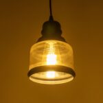 GLOBOSTAR® OLIVER 999-0187 Vintage Κρεμαστό Φωτιστικό Οροφής με Ντουί 1 x E27 AC 220-240V IP20 – Μελί & Μαύρο – Μ15 x Π15 x Υ21.5cm