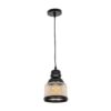 GLOBOSTAR® OLIVER 999-0187 Vintage Κρεμαστό Φωτιστικό Οροφής με Ντουί 1 x E27 AC 220-240V IP20 – Μελί & Μαύρο – Μ15 x Π15 x Υ21.5cm