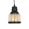 GLOBOSTAR® OLIVER 999-0187 Vintage Κρεμαστό Φωτιστικό Οροφής με Ντουί 1 x E27 AC 220-240V IP20 – Μελί & Μαύρο – Μ15 x Π15 x Υ21.5cm