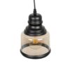 GLOBOSTAR® OLIVER 999-0187 Vintage Κρεμαστό Φωτιστικό Οροφής με Ντουί 1 x E27 AC 220-240V IP20 – Μελί & Μαύρο – Μ15 x Π15 x Υ21.5cm