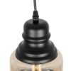 GLOBOSTAR® OLIVER 999-0187 Vintage Κρεμαστό Φωτιστικό Οροφής με Ντουί 1 x E27 AC 220-240V IP20 – Μελί & Μαύρο – Μ15 x Π15 x Υ21.5cm
