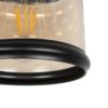 GLOBOSTAR® OLIVER 999-0187 Vintage Κρεμαστό Φωτιστικό Οροφής με Ντουί 1 x E27 AC 220-240V IP20 – Μελί & Μαύρο – Μ15 x Π15 x Υ21.5cm