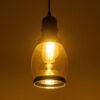 GLOBOSTAR® OLIVER 999-0188 Vintage Κρεμαστό Φωτιστικό Οροφής με Ντουί 1 x E27 AC 220-240V IP20 – Μελί & Μαύρο – Μ14 x Π14 x Υ30cm