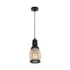 GLOBOSTAR® OLIVER 999-0188 Vintage Κρεμαστό Φωτιστικό Οροφής με Ντουί 1 x E27 AC 220-240V IP20 – Μελί & Μαύρο – Μ14 x Π14 x Υ30cm