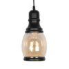 GLOBOSTAR® OLIVER 999-0188 Vintage Κρεμαστό Φωτιστικό Οροφής με Ντουί 1 x E27 AC 220-240V IP20 – Μελί & Μαύρο – Μ14 x Π14 x Υ30cm