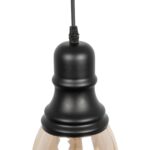 GLOBOSTAR® OLIVER 999-0188 Vintage Κρεμαστό Φωτιστικό Οροφής με Ντουί 1 x E27 AC 220-240V IP20 – Μελί & Μαύρο – Μ14 x Π14 x Υ30cm