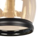 GLOBOSTAR® OLIVER 999-0188 Vintage Κρεμαστό Φωτιστικό Οροφής με Ντουί 1 x E27 AC 220-240V IP20 – Μελί & Μαύρο – Μ14 x Π14 x Υ30cm