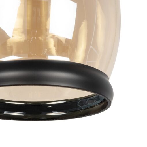 GLOBOSTAR® OLIVER 999-0188 Vintage Κρεμαστό Φωτιστικό Οροφής με Ντουί 1 x E27 AC 220-240V IP20 – Μελί & Μαύρο – Μ14 x Π14 x Υ30cm