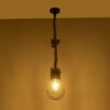 GLOBOSTAR® URBAN 999-0191 Vintage Κρεμαστό Φωτιστικό Οροφής με Ντουί 1 x E27 AC 220-240V IP20 – Μαύρο & Μπεζ – Μ15 x Π15 x Υ80cm