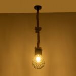 GLOBOSTAR® URBAN 999-0191 Vintage Κρεμαστό Φωτιστικό Οροφής με Ντουί 1 x E27 AC 220-240V IP20 – Μαύρο & Μπεζ – Μ15 x Π15 x Υ80cm