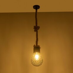 GLOBOSTAR® URBAN 999-0191 Vintage Κρεμαστό Φωτιστικό Οροφής με Ντουί 1 x E27 AC 220-240V IP20 – Μαύρο & Μπεζ – Μ15 x Π15 x Υ80cm