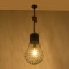 GLOBOSTAR® URBAN 999-0192 Vintage Κρεμαστό Φωτιστικό Οροφής με Ντουί 1 x E27 AC 220-240V IP20 – Μαύρο & Μπεζ – Μ28 x Π28 x Υ80cm