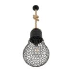 GLOBOSTAR® URBAN 999-0192 Vintage Κρεμαστό Φωτιστικό Οροφής με Ντουί 1 x E27 AC 220-240V IP20 – Μαύρο & Μπεζ – Μ28 x Π28 x Υ80cm